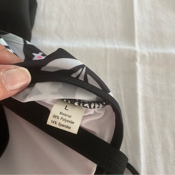 Tankini black green pink and white SZ L. NWOT UNBRANDED - Picture 6 of 12